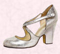 Matalan silver shoes. Metallic block heel £14  