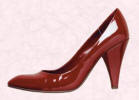 Matalan dark red patent look shoes with high cone heel £12