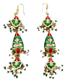 Indian Lac Costume Jewellery Earrings