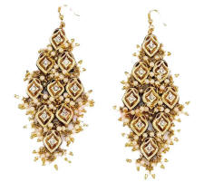 Gold with black or deepest wine red enamel Lac jewellery earrings are from Venkatraman Jewels of Jaipur in India.