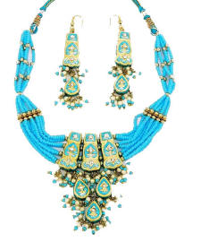 Necklace collars and pendants  from west Rajasthan made made using the traditional Indian lac jewellery technique.