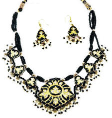 Necklace collars and pendants  from west Rajasthan. This has been made maade made using the traditional Indian lac jewellery technique.