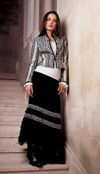 Wallis black and cream jacket �90, top �23, ruffle hem skirt �60
