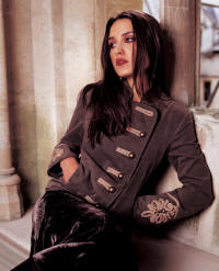 Wallis khaki hussar jacket �50 and khaki velvet skirt �60