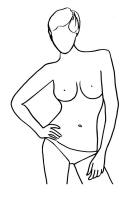 Half Figure Fashion Template - Front View