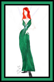 Fashion drawing of woman in modern outfit