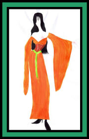 Fashion drawing of woman in modern outfit