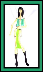 Fashion drawing of woman in modern outfit
