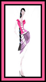 Fashion drawing of woman in modern outfit