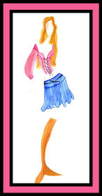 Fashion drawing of woman in modern outfit
