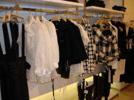 Zara row of black and white stock autumn 2006