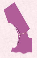 Picture 2 showing adjustment to armhole and shoulderline for petite alterations