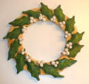 Painting Bread Dough Holly Wreath Stage 2