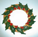 Completed Varnished Bread Dough Holly Wreath 