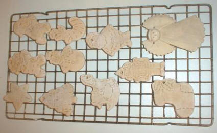 Baked bread dough items made with Wilton Christmas collection.