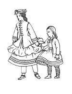 Colouring in Pictures of Mid Victorian Children's Costume 1860 