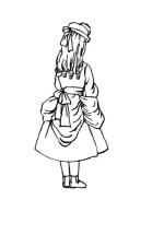 Picture of 1875 young girl wearing a soft bustle style dress