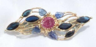 Charles Wilkins Sapphire Hair Barrette