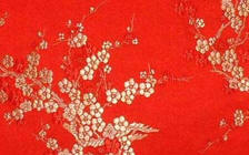 Chinese brocade patterns of branches, cherry flowers