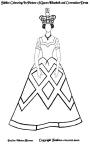 Colouring in picture of Queen Elizabeth II in her Coronation Gown.