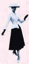 Picture of Dior's model wearing the New Look. Fashion history and costume history