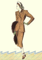 c1948 Pattern Drafting Sketch 3028