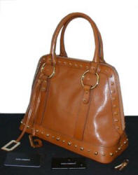 Dolce & Gabbana Serrano Tan Leather Studded Handbag