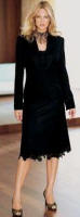 Black Flannel Jacket (951-376-X36) �59.99 - With lace detail. 65% wool 35% viscose. Lining 100% polyester. Dry clean. SIZES Petite 6 - 16, Regular 6 - 20.  Black Flannel Skirt (949-324-X36) �39.99. With lace hem. 65% wool 35% viscose. Lining 100% polyester. Dry clean. SIZES Petite 6 - 16, Regular 6 - 20.  Jet Coloured Shower Choker (976-648-X36) �19.99.