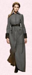 Alberta Ferretti grey maxi coat.