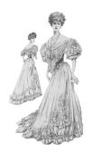 Chic Parisien sugar almond coloured gown of 1906