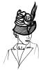 Fashion history line drawing of hat 1937