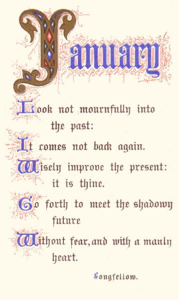 Months in the Calendar January Poem