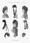 The Englishwoman's Domestic Magazine Fashions 1869 - Greyscale hats image for colouring in.
