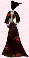 1906 Fashion history and costume history picture of fashion costume fabric collage.