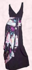 This black and print sash/swathe designer evening dress right is by Christian Lacroix and is also from www.mohina.com 