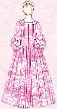 Picture of the back of a sack dress.