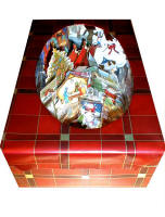 Picture of Shoebox wonderland scene made of Christmas cards.