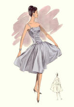 Full Skirted 1960s Evening Dress