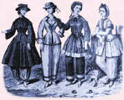 Picture of ladies wearing early/mid Victorian swimwear.