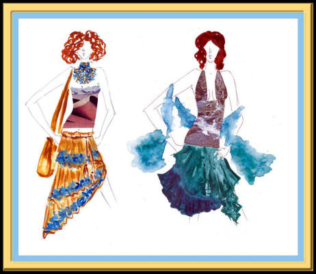 Fashion Gallery 21 of Rallitza's Fashion Sketches August 2005 - Skirts