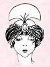 Drawing in the style of Poiret's turban hat 1911.