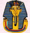 Picture of golden mask of Tutankhamun. Costume and fashion history of jewelry.