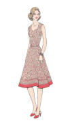 Dress pattern of 1970s