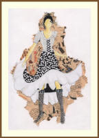 &nbsp;Fashion drawing using fashion textile prints by Vaishali Gandhi of India