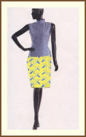 Fashion drawing using fashion textile prints by Vaishali Gandhi of India