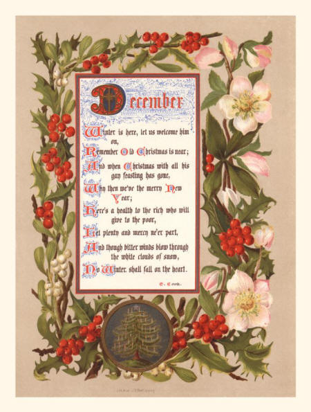 The Holly and Mistletoe Calligraphy Picture