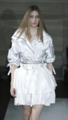 Silver metallic parka jacket from the Oasis Spring Summer 07 Catwalk Show