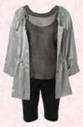 Silver viscose satin parka �80/�130 and black cotton shorts �30/�47 - both 'W' - A Limited Edition for Wallis Spring/Summer 2007.