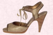 Debenhams stacked heel linen sandal �40 Spring/Summer 2007 Accessories.