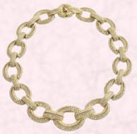 This large chain link pave stone-set collar necklace is from John Lewis and priced at �499. 